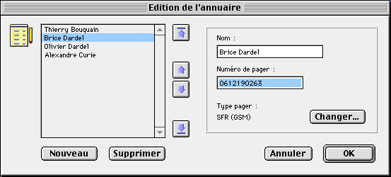 Ecran Annuaire